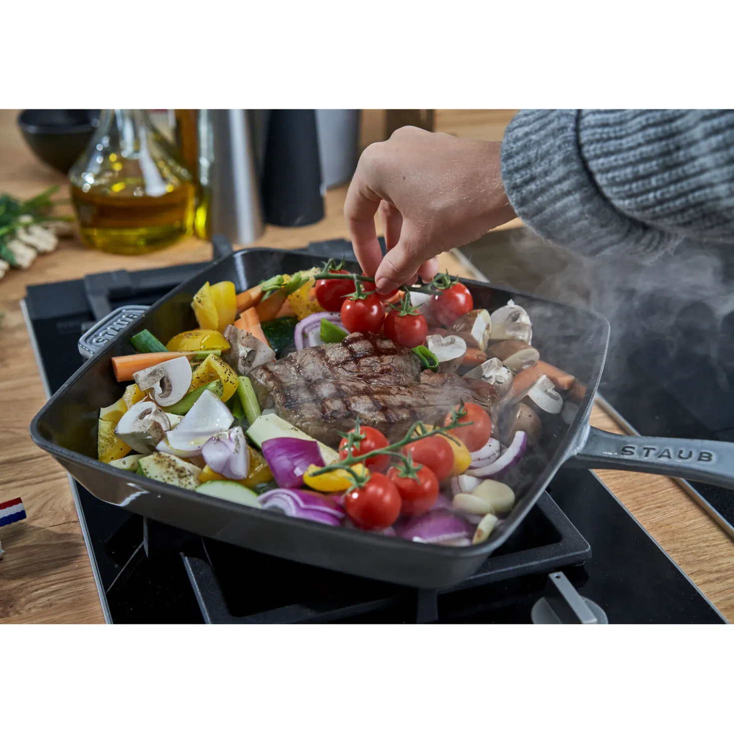 American Grill 30 cm, Gusseisen, Graphit-Grau
