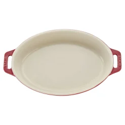 Auflaufform 29 cm, oval, Kirsch-Rot, Keramik