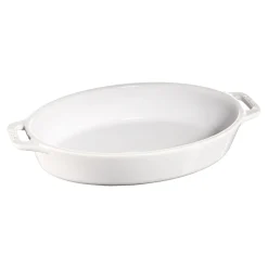 Auflaufform 23 cm, oval, Weiß, Keramik