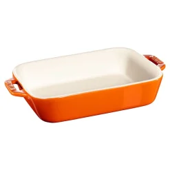 Auflaufform 20 x 16 cm, rechteckig, Orange, Keramik