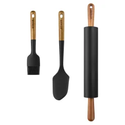 Backzubeh&ouml;r-Set mit Teigschaber, Teigroller und Backpinsel, 3-tlg.