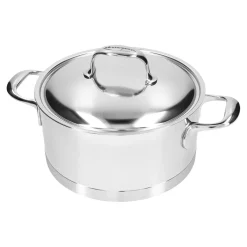 Bratentopf mit Deckel 22 cm, 18/10 Edelstahl