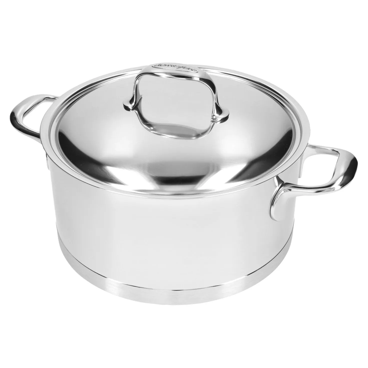 Bratentopf mit Deckel 24 cm, 18/10 Edelstahl