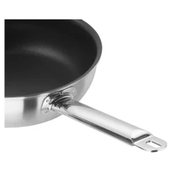 Bratpfanne 28 cm, 18/10 Edelstahl, Silber-Schwarz