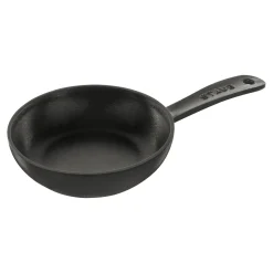 Bratpfanne 16 cm, rund, Schwarz, Gusseisen
