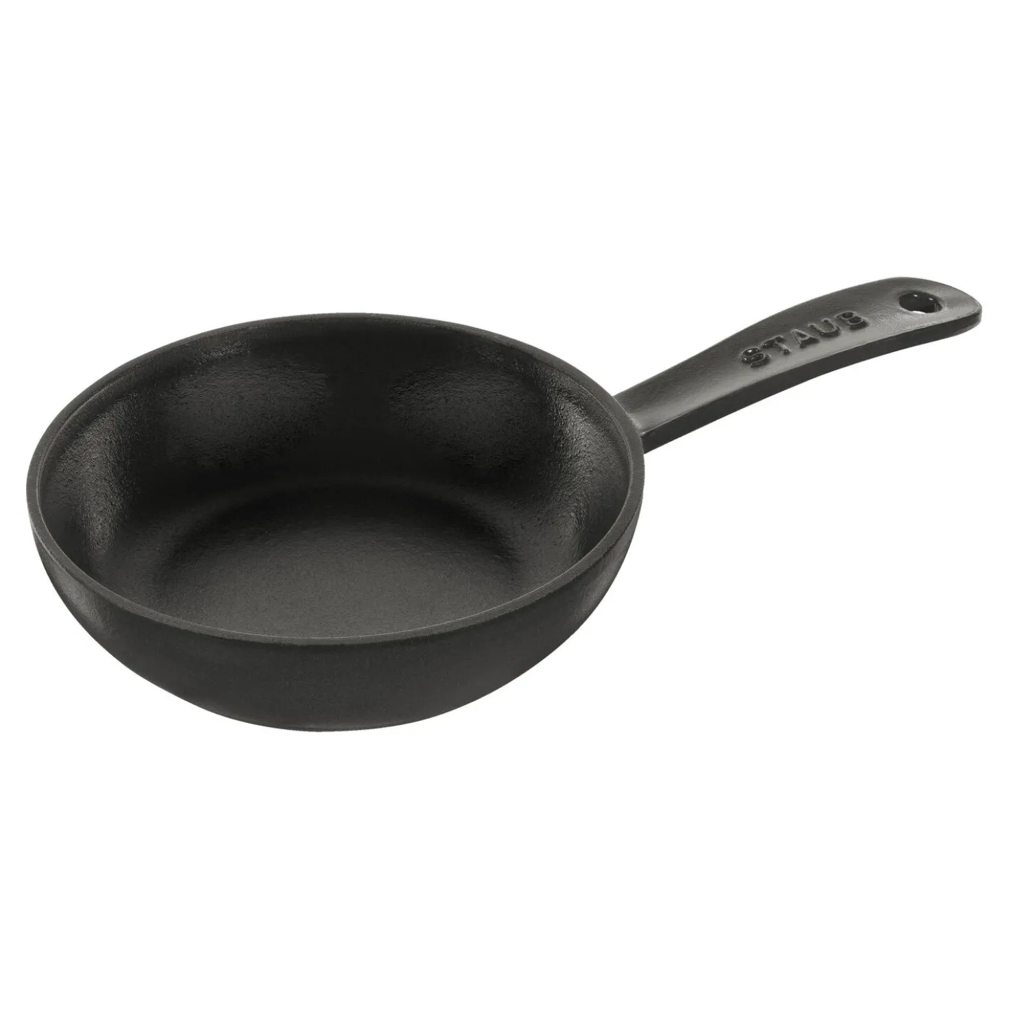 Bratpfanne 16 cm, rund, Schwarz, Gusseisen