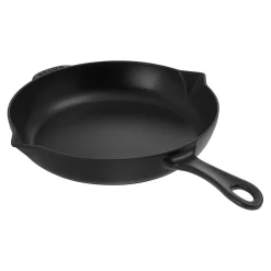 Bratpfanne 26 cm, rund, Schwarz, Gusseisen