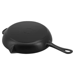 Bratpfanne 26 cm, rund, Schwarz, Gusseisen