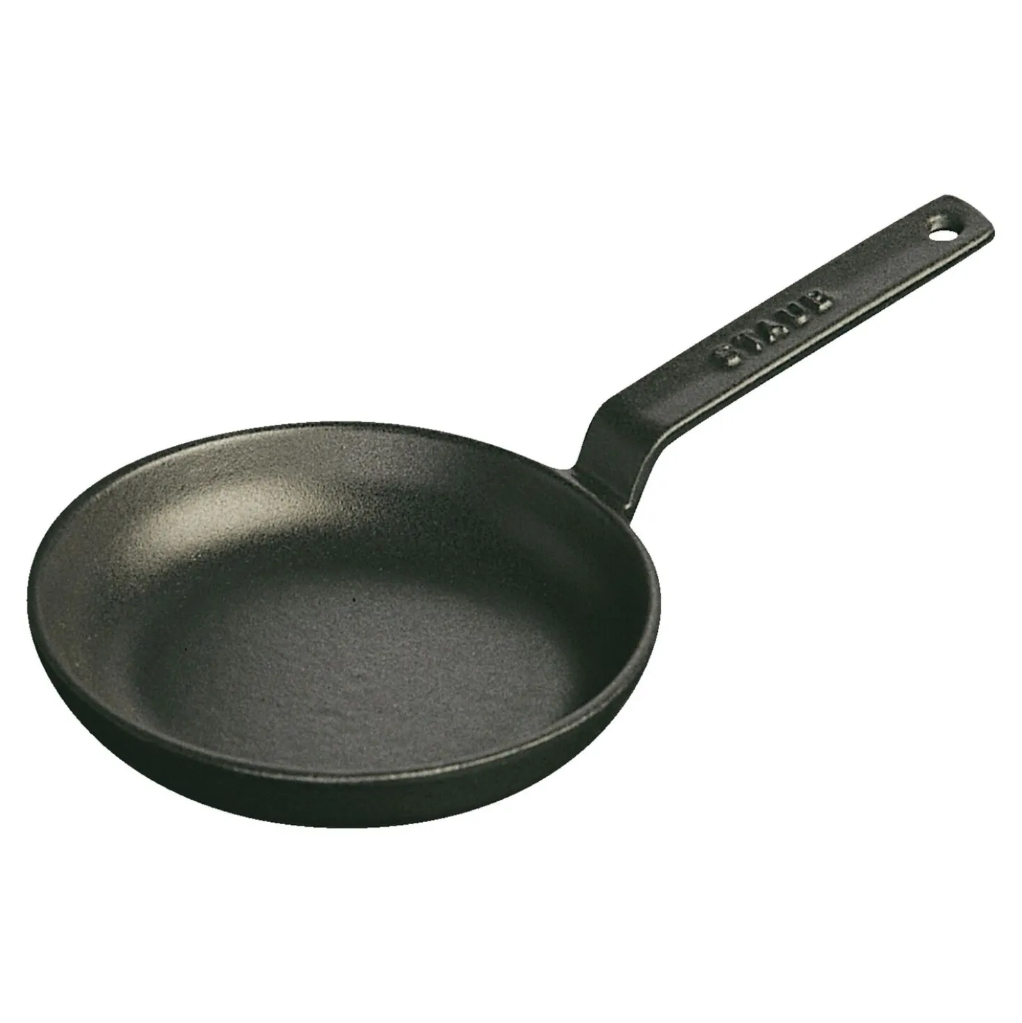 Bratpfanne 12 cm, rund, Schwarz, Gusseisen