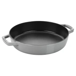 Bratpfanne mit 2 Griffen 20 cm, rund, Graphit-Grau, Gusseisen