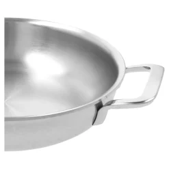 Bratpfanne mit 2 Griffen 24 cm, 18/10 Edelstahl, Silber