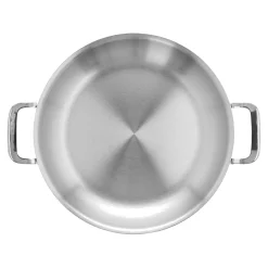 Bratpfanne mit 2 Griffen 28 cm, 18/10 Edelstahl, Silber