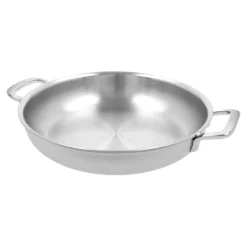 Bratpfanne mit 2 Griffen 28 cm, 18/10 Edelstahl, Silber