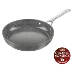 Bratpfannenset, 3-tlg. / 20/24/28 cm, Steinoptik Grau, Aluminium/ Antihaftbeschichtung