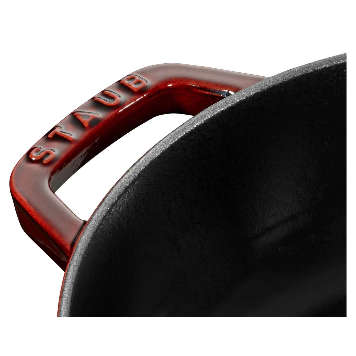 Bräter mit Chistera Drop-Structure 28 cm, rund, Grenadine-Rot, Gusseisen