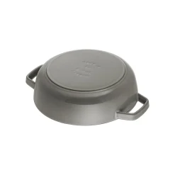 Bräter mit Chistera Drop-Structure 28 cm, rund, Graphit-Grau, Gusseisen