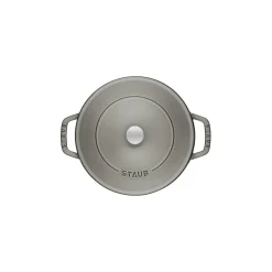 Bräter mit Chistera Drop-Structure 28 cm, rund, Graphit-Grau, Gusseisen
