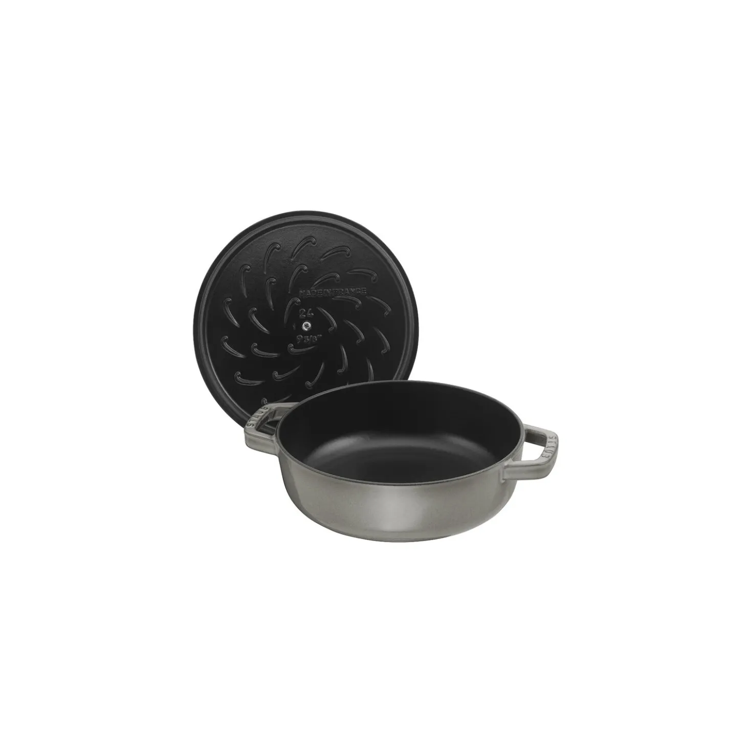 Bräter mit Chistera Drop-Structure 28 cm, rund, Graphit-Grau, Gusseisen