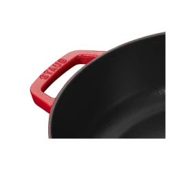 Bräter mit Chistera Drop-Structure 24 cm, rund, Kirsch-Rot, Gusseisen