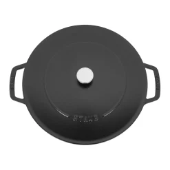 Bräter mit Chistera Drop-Structure 28 cm, rund, Schwarz, Gusseisen