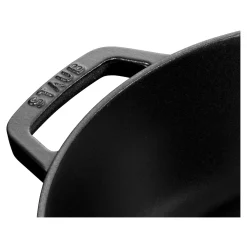 Bräter mit Chistera Drop-Structure 24 cm, rund, Schwarz, Gusseisen