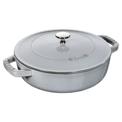 Bräter mit Chistera Drop-Structure 24 cm, rund, Graphit-Grau, Gusseisen