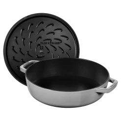 Bräter mit Chistera Drop-Structure 24 cm, rund, Graphit-Grau, Gusseisen