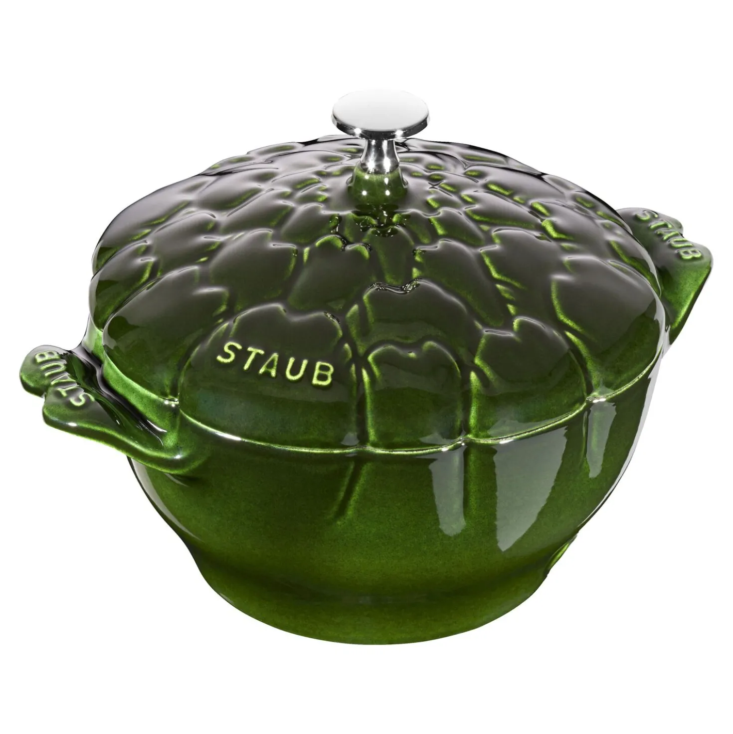 Cocotte 22 cm, Artischocke, Basilikum-Grün, Gusseisen