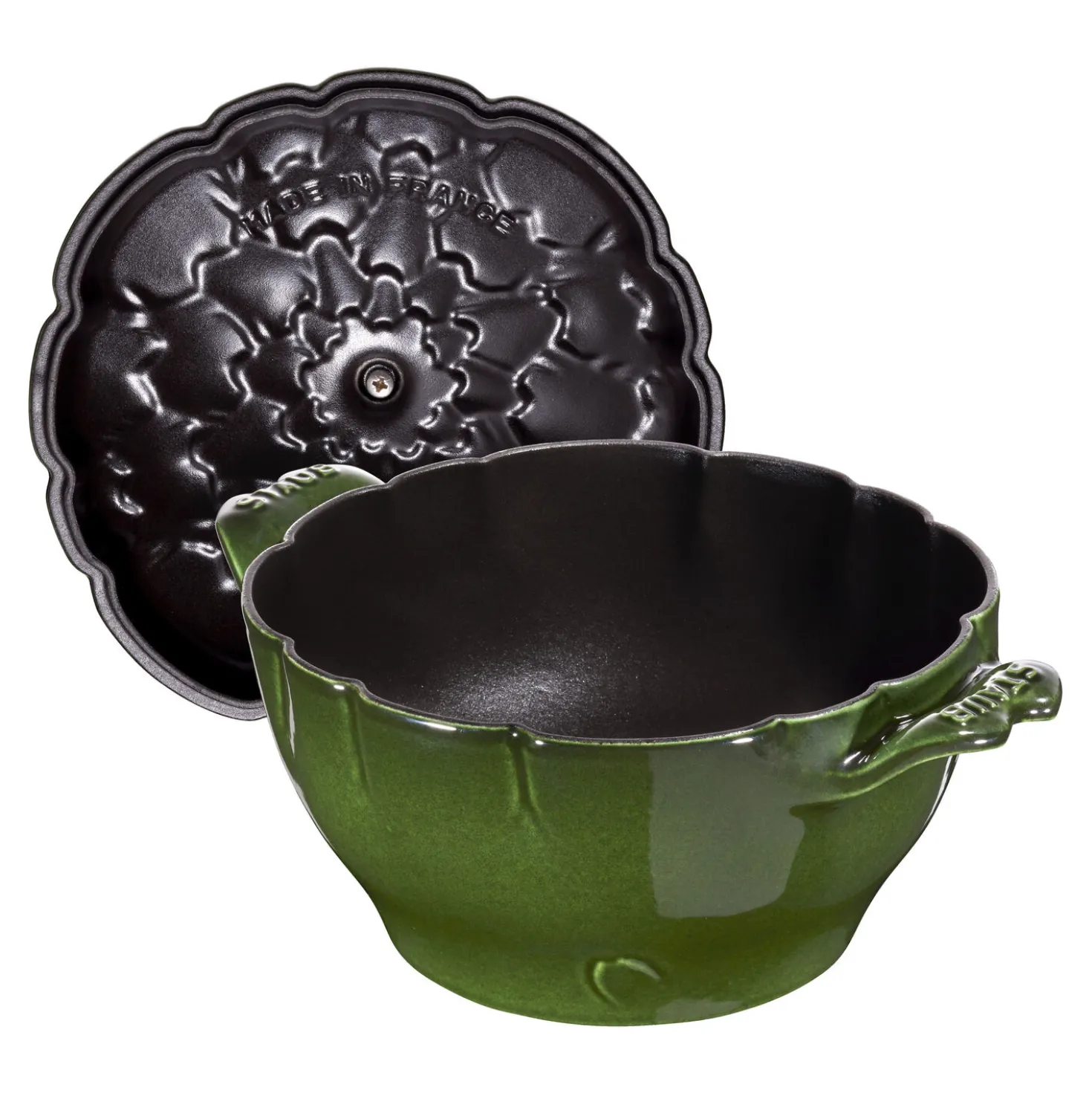 Cocotte 22 cm, Artischocke, Basilikum-Grün, Gusseisen