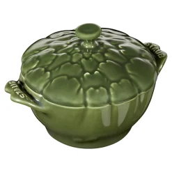 Cocotte 13 cm, Artischocke, Basilikum-Grün, Keramik