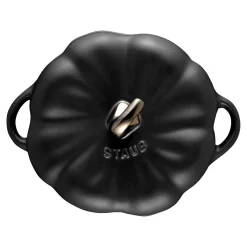 Cocotte 15 cm, Kürbis, Schwarz, Keramik