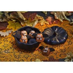 Cocotte 15 cm, Kürbis, Schwarz, Keramik