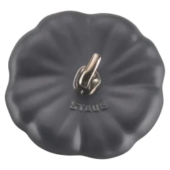 Cocotte 15 cm, Kürbis, Schwarz, Keramik
