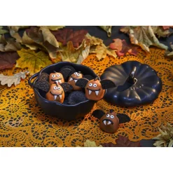Cocotte 12 cm, Kürbis, Schwarz, Keramik