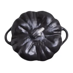 Cocotte 24 cm, Kürbis, Schwarz, Gusseisen