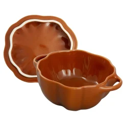 Cocotte 15 cm, Kürbis, Zimt, Keramik