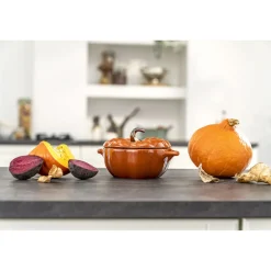 Cocotte 15 cm, Kürbis, Zimt, Keramik