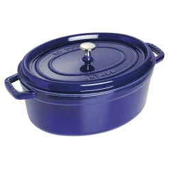 Cocotte 31 cm, oval, Dunkelblau, Gusseisen