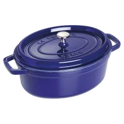 Cocotte 31 cm, oval, Dunkelblau, Gusseisen