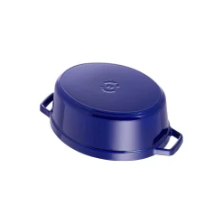 Cocotte 29 cm, oval, Dunkelblau, Gusseisen