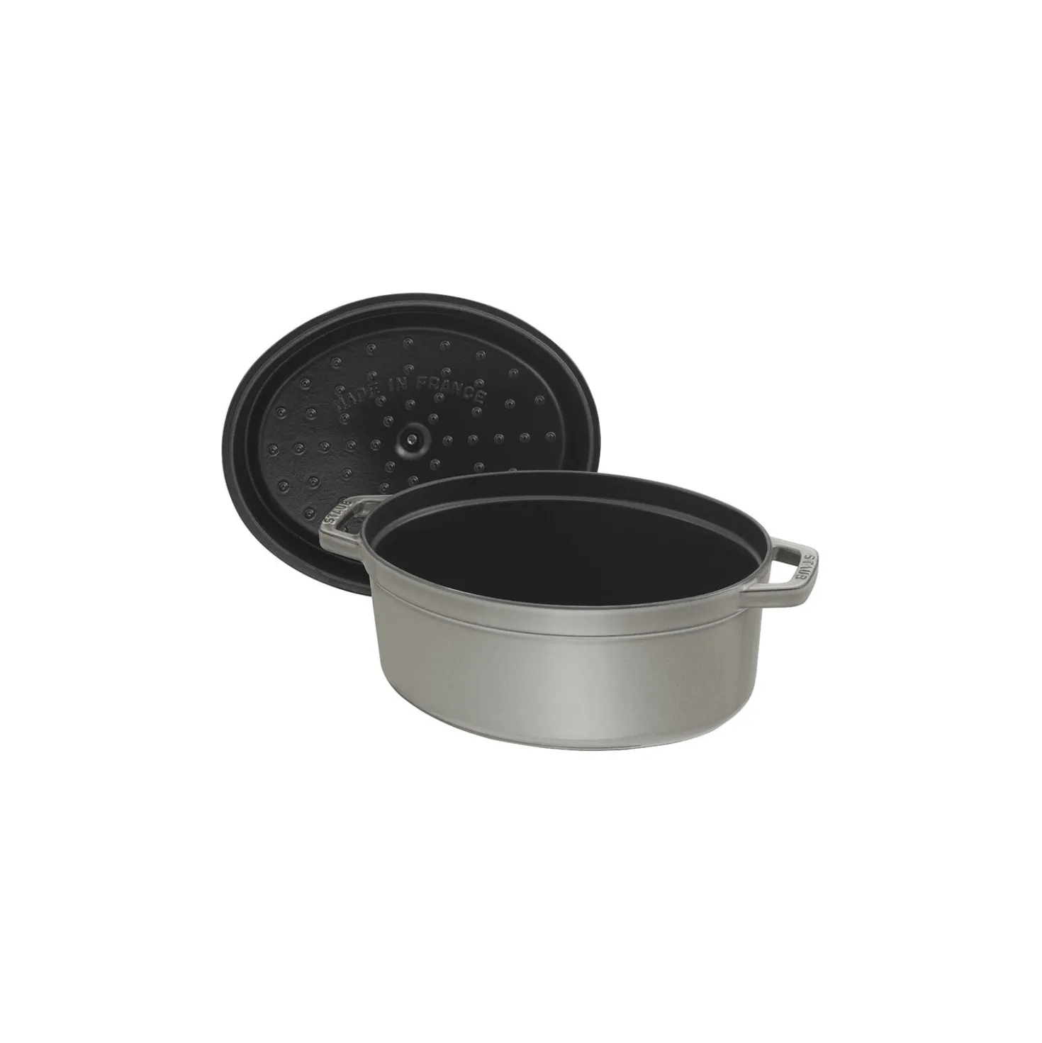 Cocotte 31 cm, oval, Graphit-Grau, Gusseisen