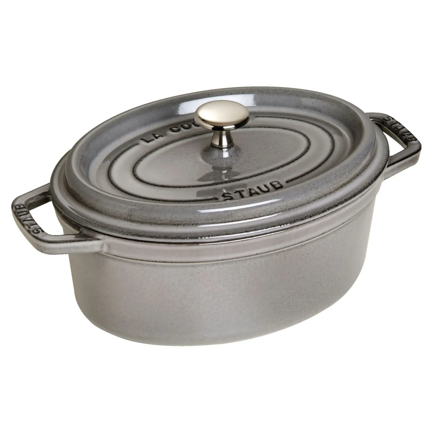 Cocotte 23 cm, oval, Graphit-Grau, Gusseisen
