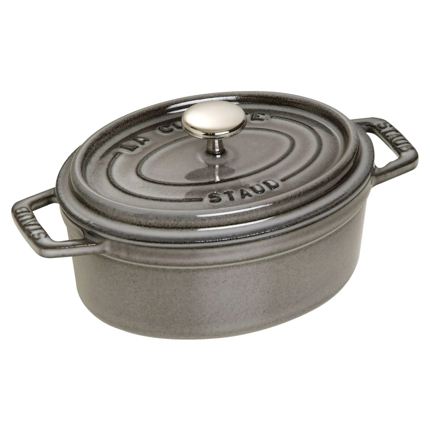 Cocotte 17 cm, oval, Graphit-Grau, Gusseisen