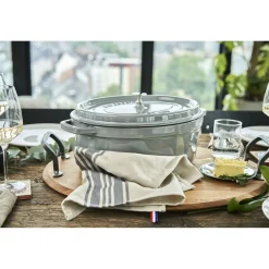 Cocotte 37 cm, oval, Graphit-Grau, Gusseisen