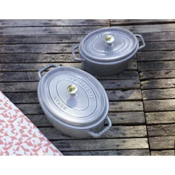 Cocotte 37 cm, oval, Graphit-Grau, Gusseisen