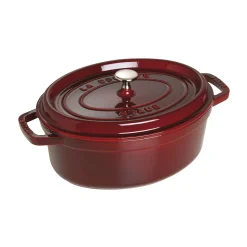 Cocotte 29 cm, oval, Grenadine-Rot, Gusseisen