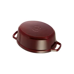 Cocotte 29 cm, oval, Grenadine-Rot, Gusseisen