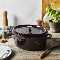 Cocotte 31 cm, oval, Grenadine-Rot, Gusseisen