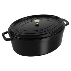 Cocotte 33 cm, oval, Schwarz, Gusseisen