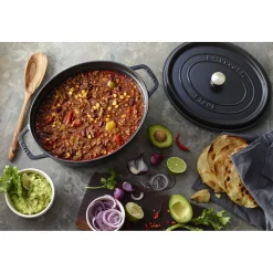 Cocotte 31 cm, oval, Schwarz, Gusseisen